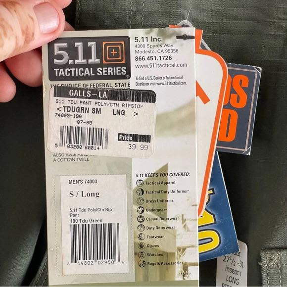 NWT 5.11 Tactical Mens  TDU Pants GALLS-LA size S/ Long - Picture 12 of 15